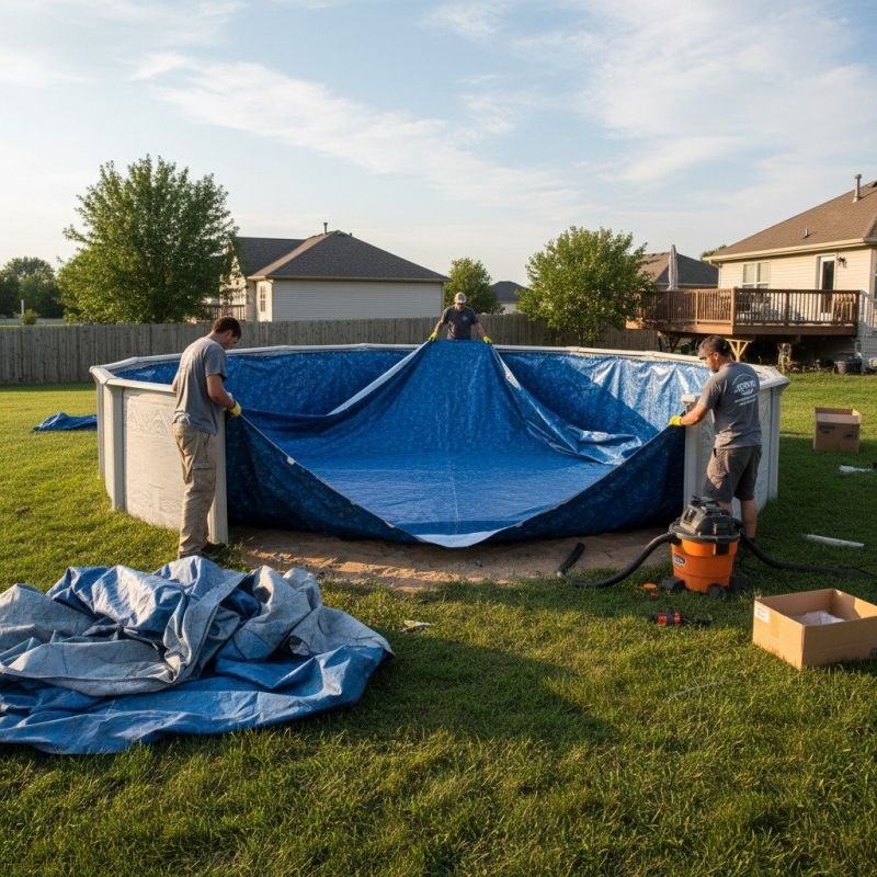 Local Above Ground Pool Installation pros at work